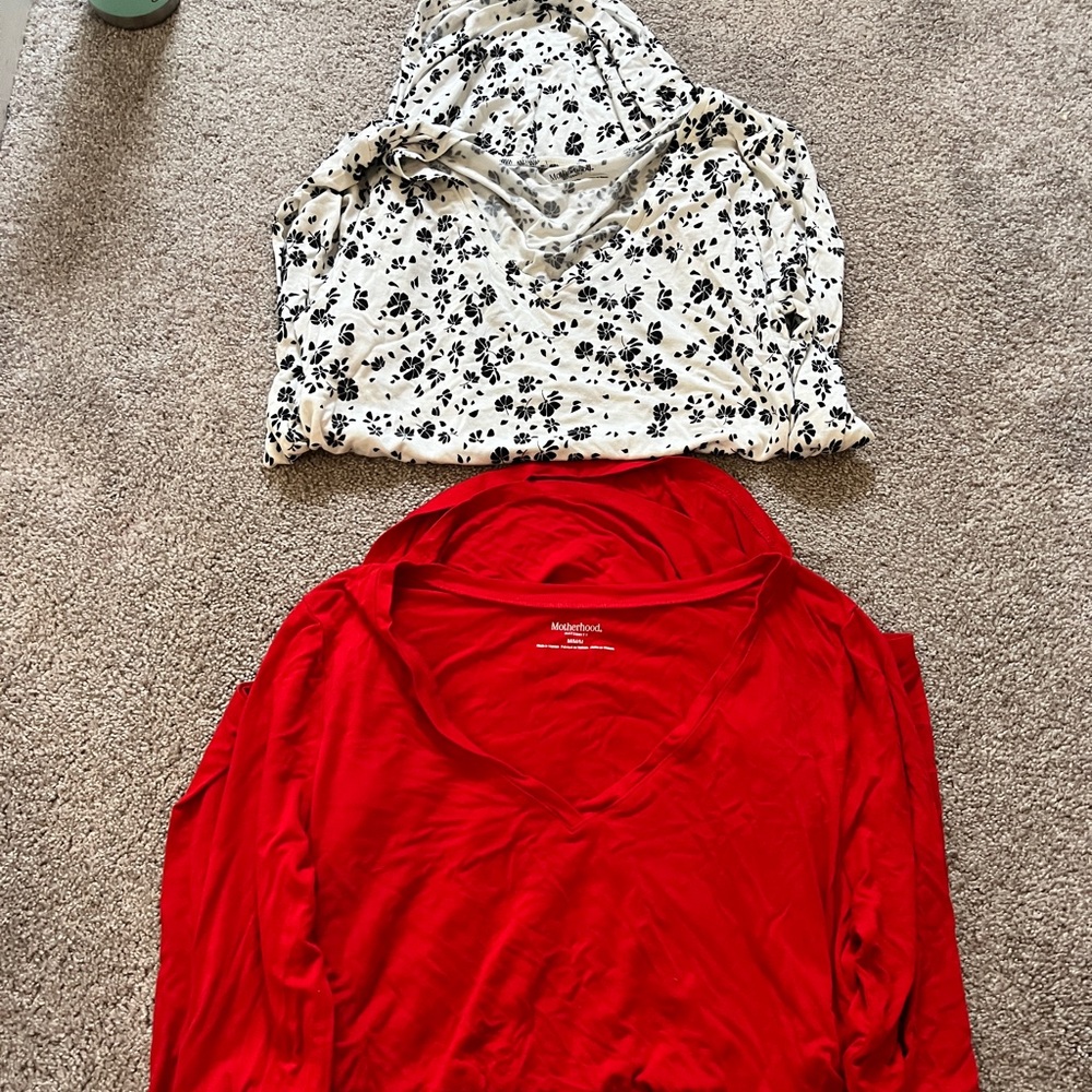 Lot of 2 Size medium Motherhood Maternity Long Sleeve Shirts